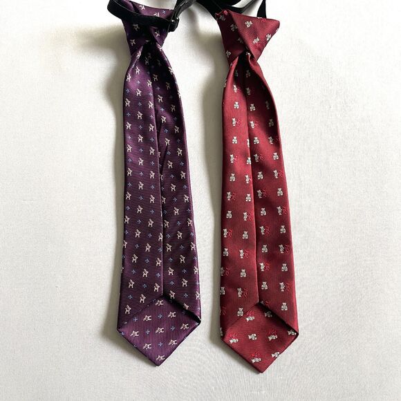 ~Boys Christmas Ties (2) Bears/Reindeer, Red/Purple Age 3-7, adjustable stretch! - Picture 7 of 7